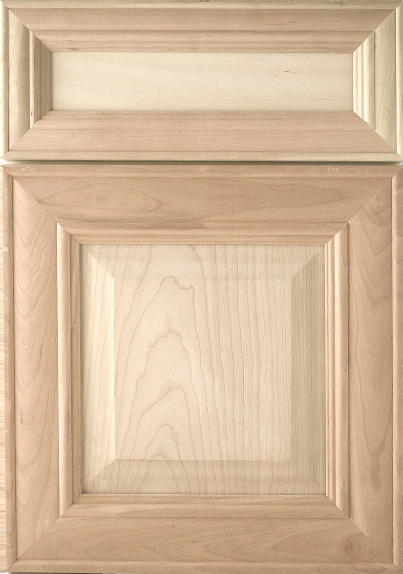 Custom wood door — shown in Wheat on Knotty Alder